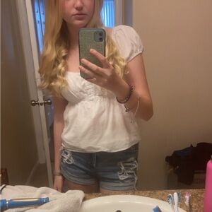 Hollister Classic White Button-Up Top